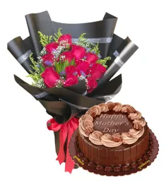 12 Roses with Double Dutch Cake By Goldilocks