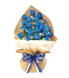 24 pcs of Blue Roses in a Bouquet