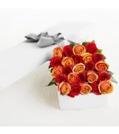 2 Dozen Red and Orange Roses in a Box Send to Philippines