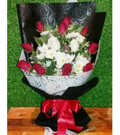 Two Dozen Red Roses in Bouquet