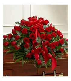 Luxurious Red Roses Casket Spray  Send to Philippines