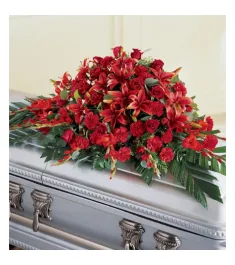 Red Splendor Casket Spray  Send to Philippines