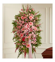 Pink Explosion Funeral Standing Spray  Send to Philippines