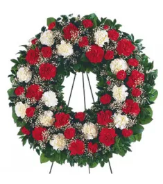 Beautiful Red,Green and White Wreath  Send to Philippines