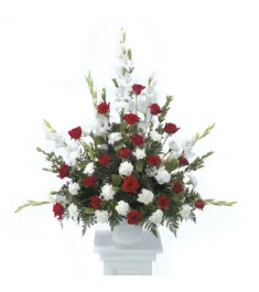 Red and White Tribute Arrangement  Send to Philippines