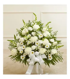 Deepest Condolences All White Flowers  Send to Philippines