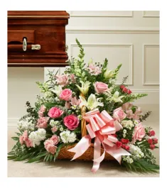 Lavishly Pink and White Basket  Send to Philippines