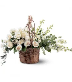 White Flower Basket  Send to Philippines