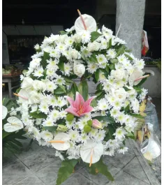 White Flowers Arrangement For All Saint's Day