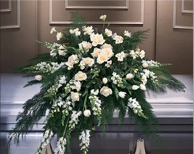 Glorious White Casket Spray  Send to Philippines