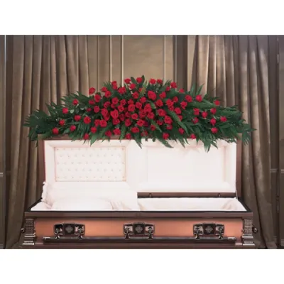 Immaculate Red Rose Casket Spray  Send to Philippines