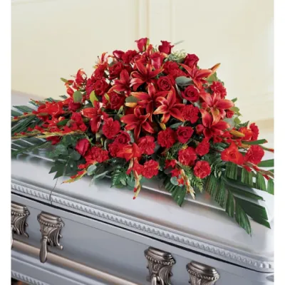 Red Splendor Casket Spray  Send to Philippines