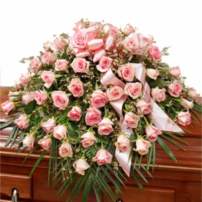 Roses in Pink Casket Spray  Send to Philippines