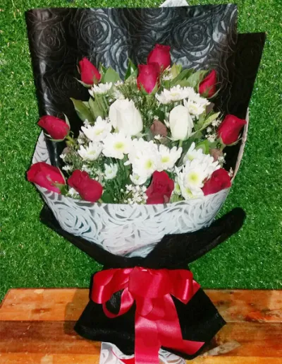 Two Dozen Red Roses in Bouquet