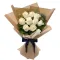 9 Pcs White Ecuadorian Roses in Bouquet